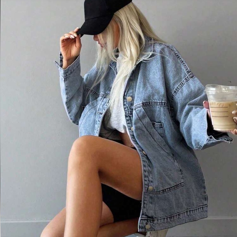 Denim Blue jacket Bif pocket button down Women's Jacket